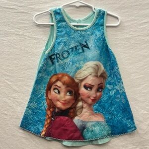FROZEN Dress Anna & Elsa Blue Cotton Toddler Girl Size 3/4 by Seven Poon